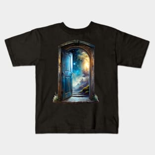 A slightly open door to a fairy-tale world Kids T-Shirt